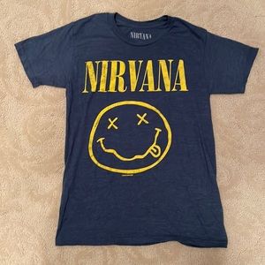 EUC blue nirvana shirt, unisex, size small